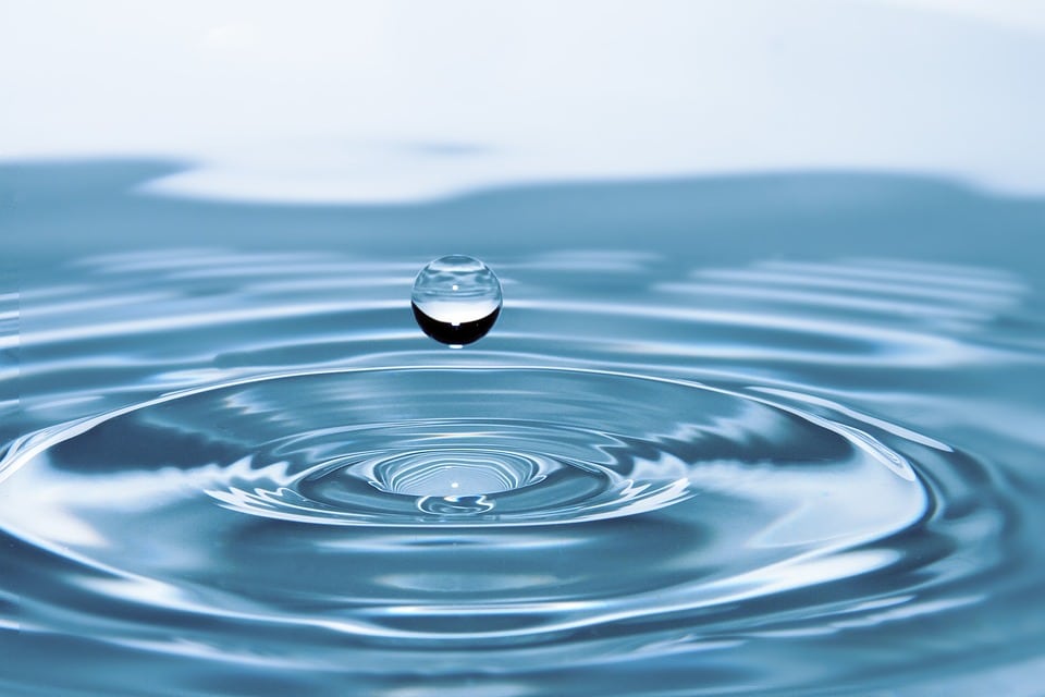 Gouttes D'Eau, L'Eau, Liquide, Frais, Splash, Bleu